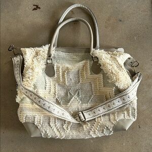 Free People Cream Textured Tote Bag